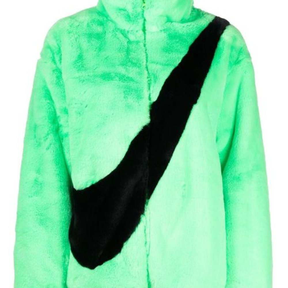 Nike Soft Fur Bright Green Jacket Womens XS